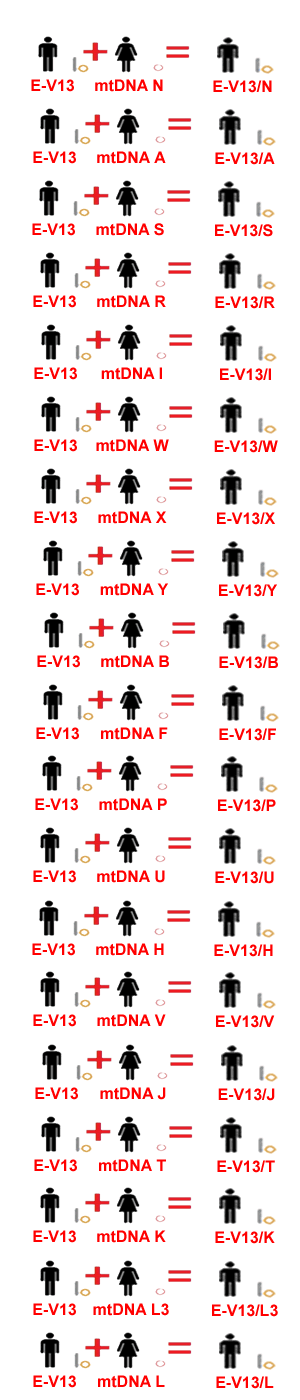 Hamitic E-V13 and mtDNA