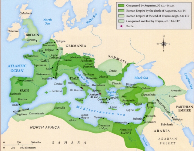 Hamitic Roman Empire from 30 BC to 117 AD
